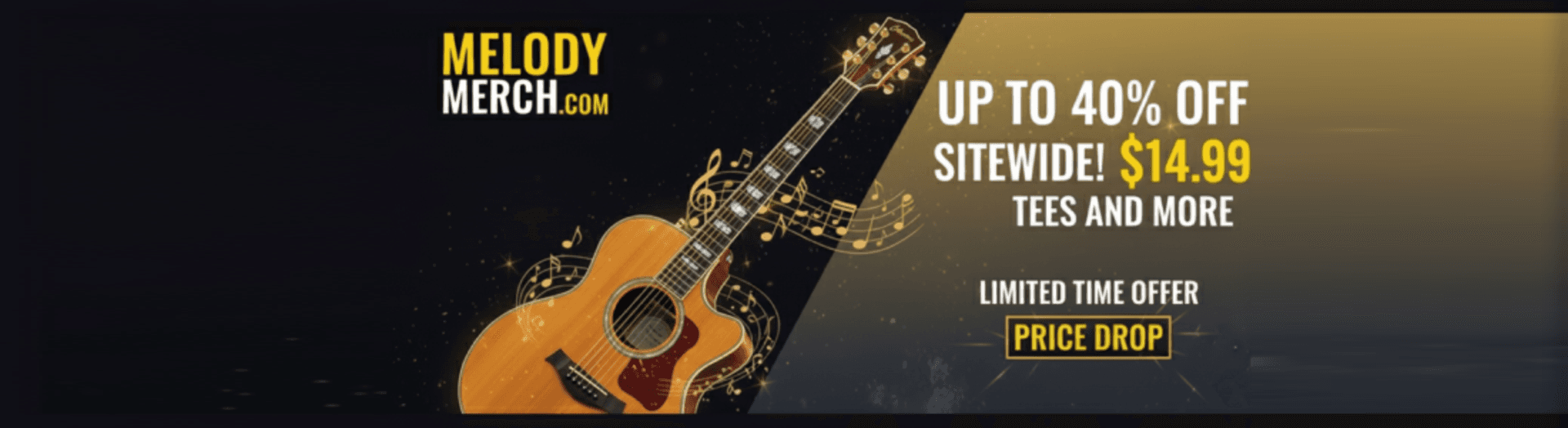 Banner for 🎸➡️$14 premium tees & more
